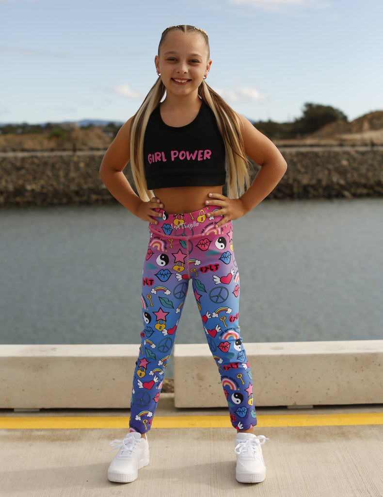 Girls Power Leggings - Beige: Unleash Your Power in Style – Click